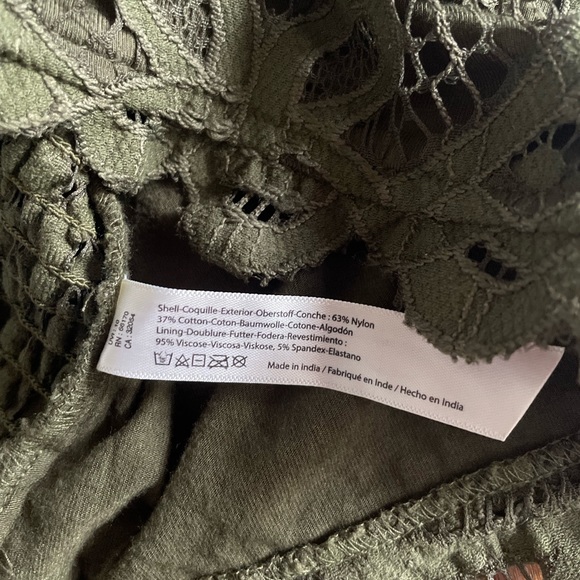 NEW Free People Small Intimately Army Green Corset Crop Top Bandeau Cottage - Picture 6 of 8